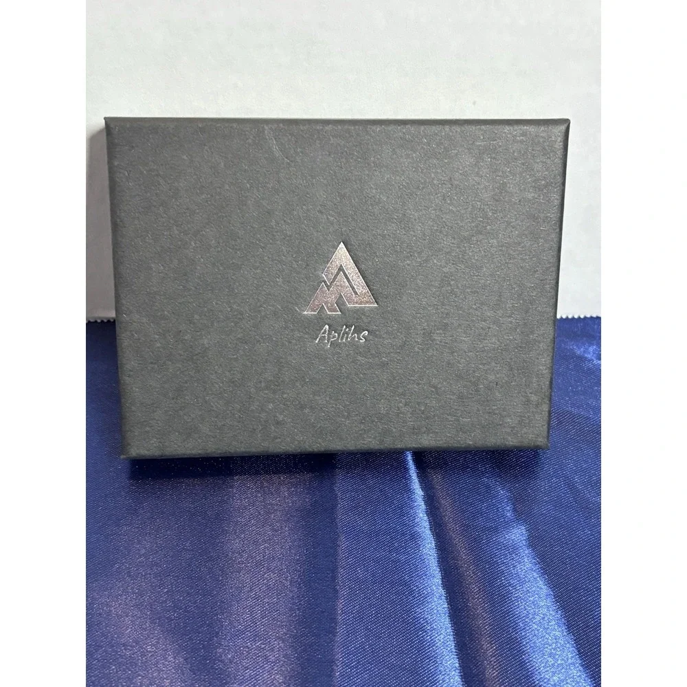 Aplihs Men's Black RFID Bifold Wallet Money Clip ID Window Gift Box New[J]